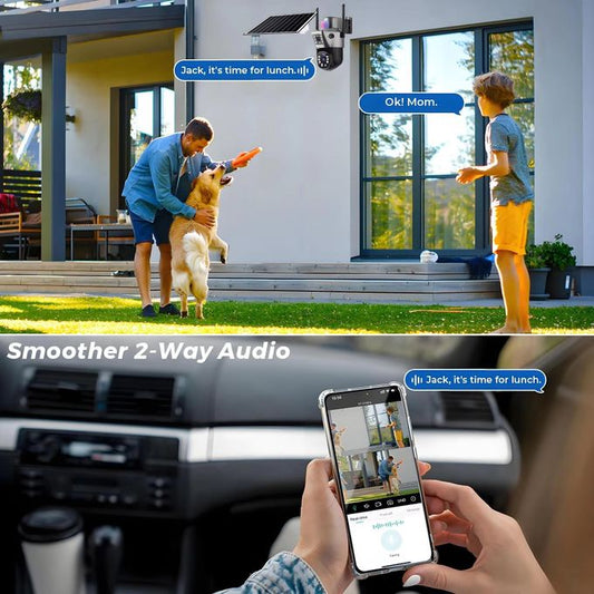 Caméra Solaire 12 MP avec Zoom 10x et 3 Lentilles – Surveillance Autonome