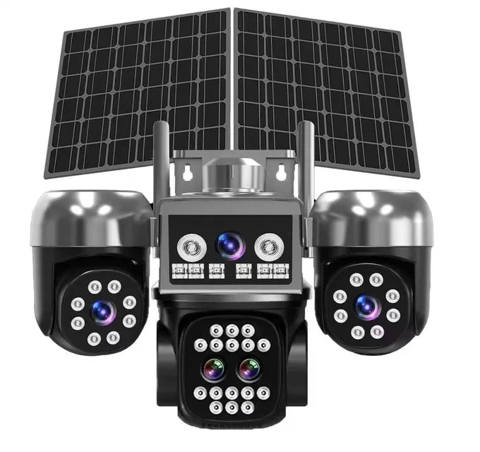 Caméra de Surveillance Solaire 25 Mégapixels  – PTZ avec 5 Lentilles avec Contrôle via Téléphone avec Zoom Optique ×18