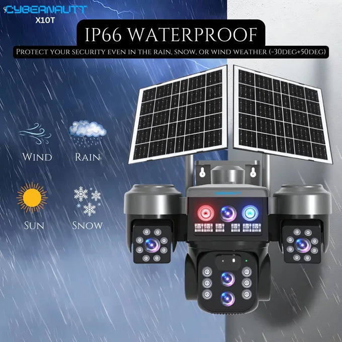 Caméra de Surveillance Solaire 25 Mégapixels  – PTZ avec 5 Lentilles avec Contrôle via Téléphone avec Zoom Optique ×18