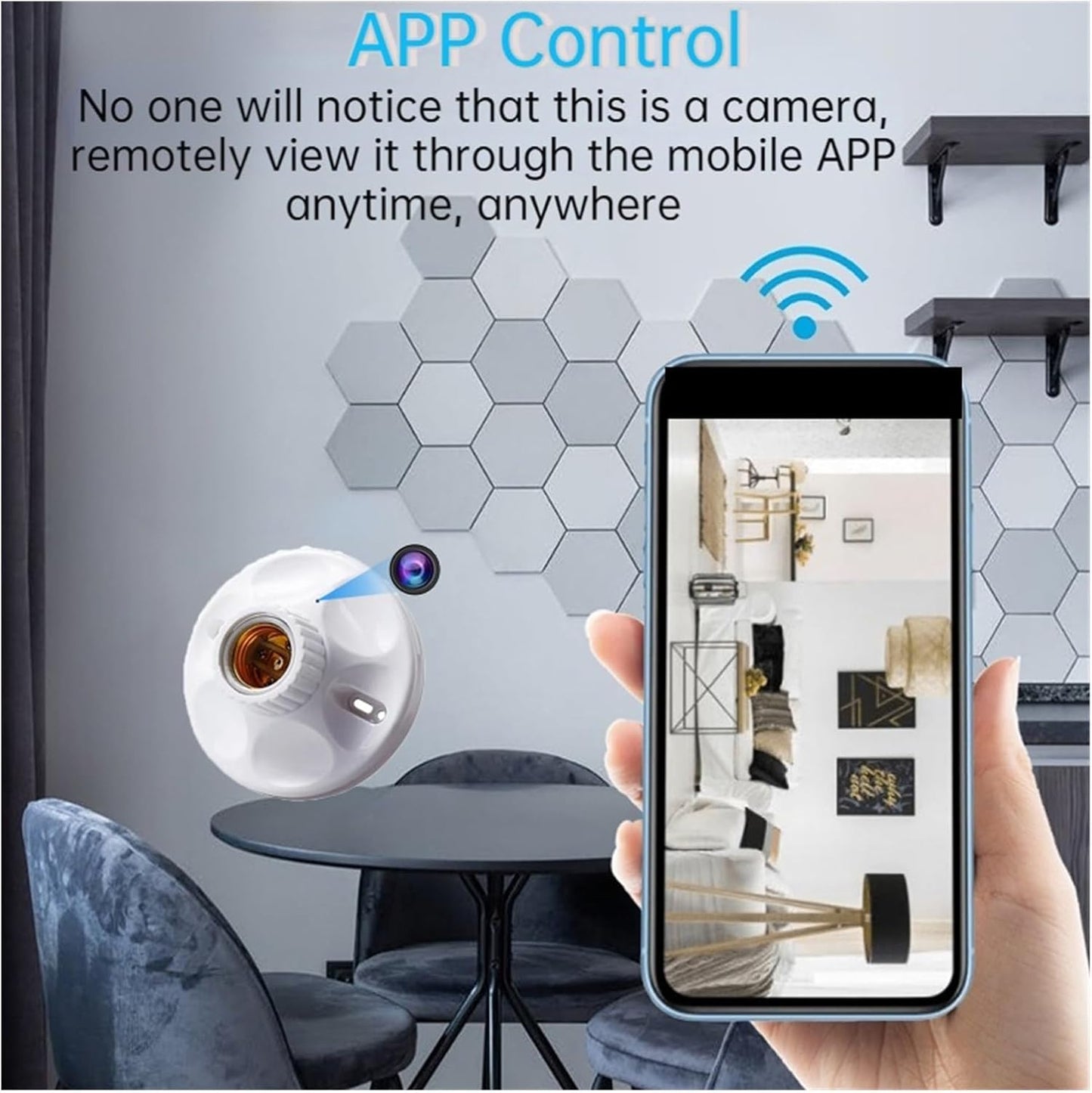 Douille Caméra Espion pour Cuisine et Maison – Caméra WiFi avec Enregistrement sur Carte Mémoire