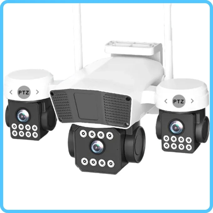 Caméra de Surveillance Intelligente Solaire à 3 Lentilles – Sécurité Maximale